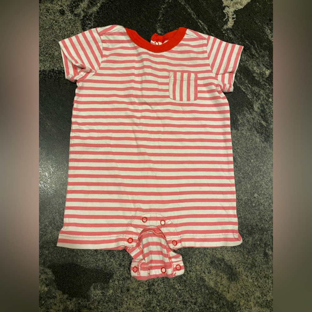 Primary 3-6 mo striped short sleeved romper